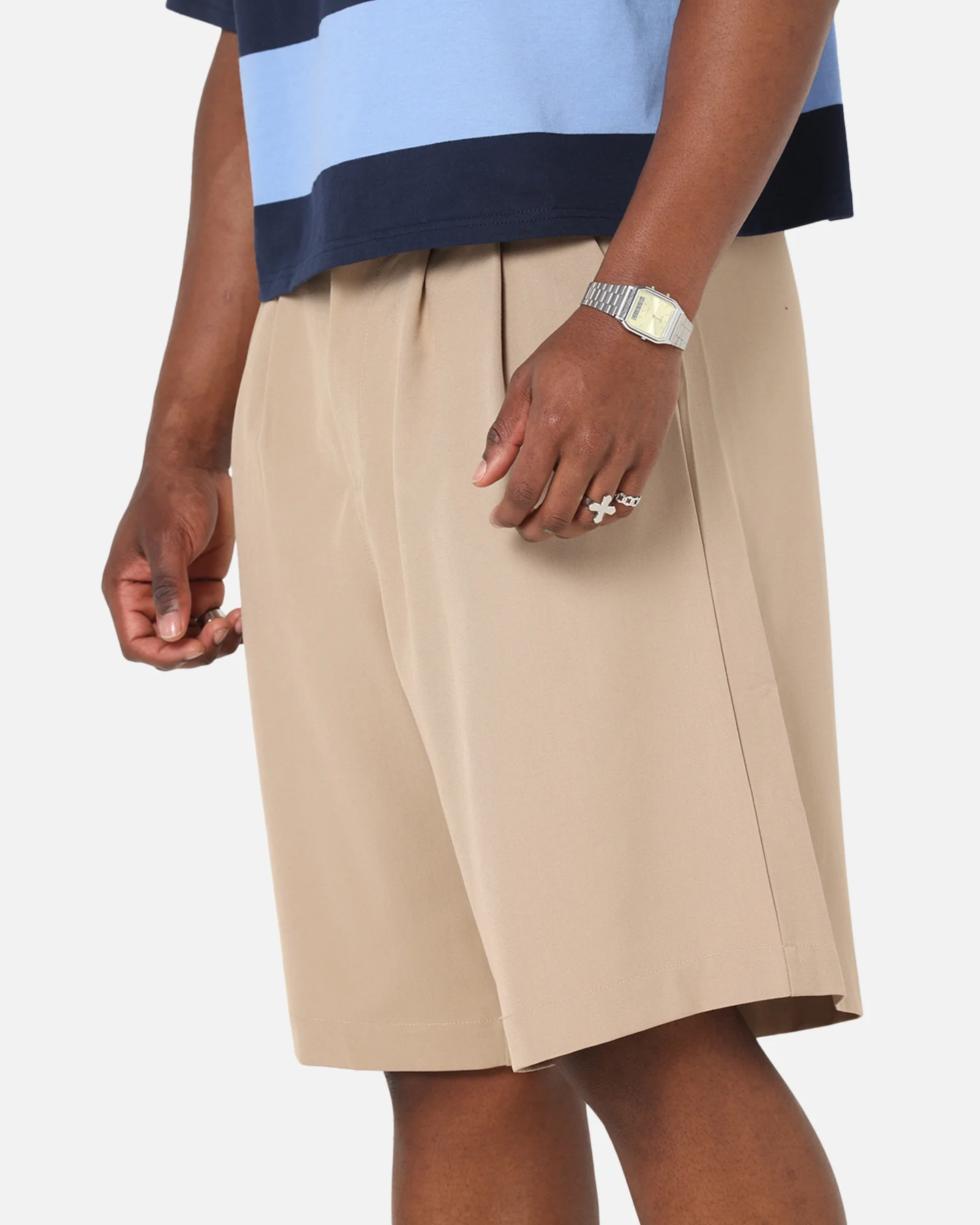 XXIII Baggy Pleated Shorts Tan - Image 3