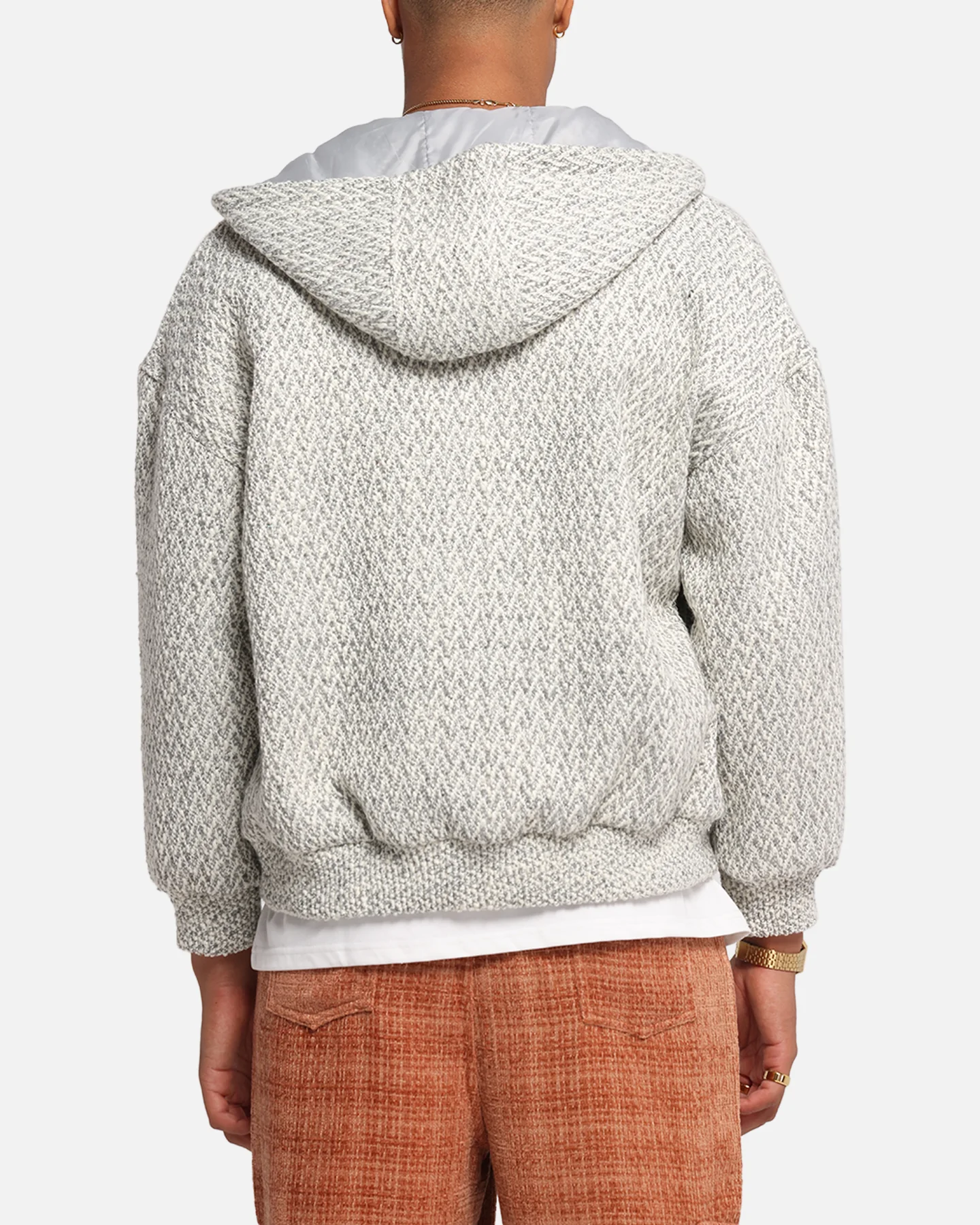XXIII Boucle Tweed Zip Hoodie Grey Marle - Image 3