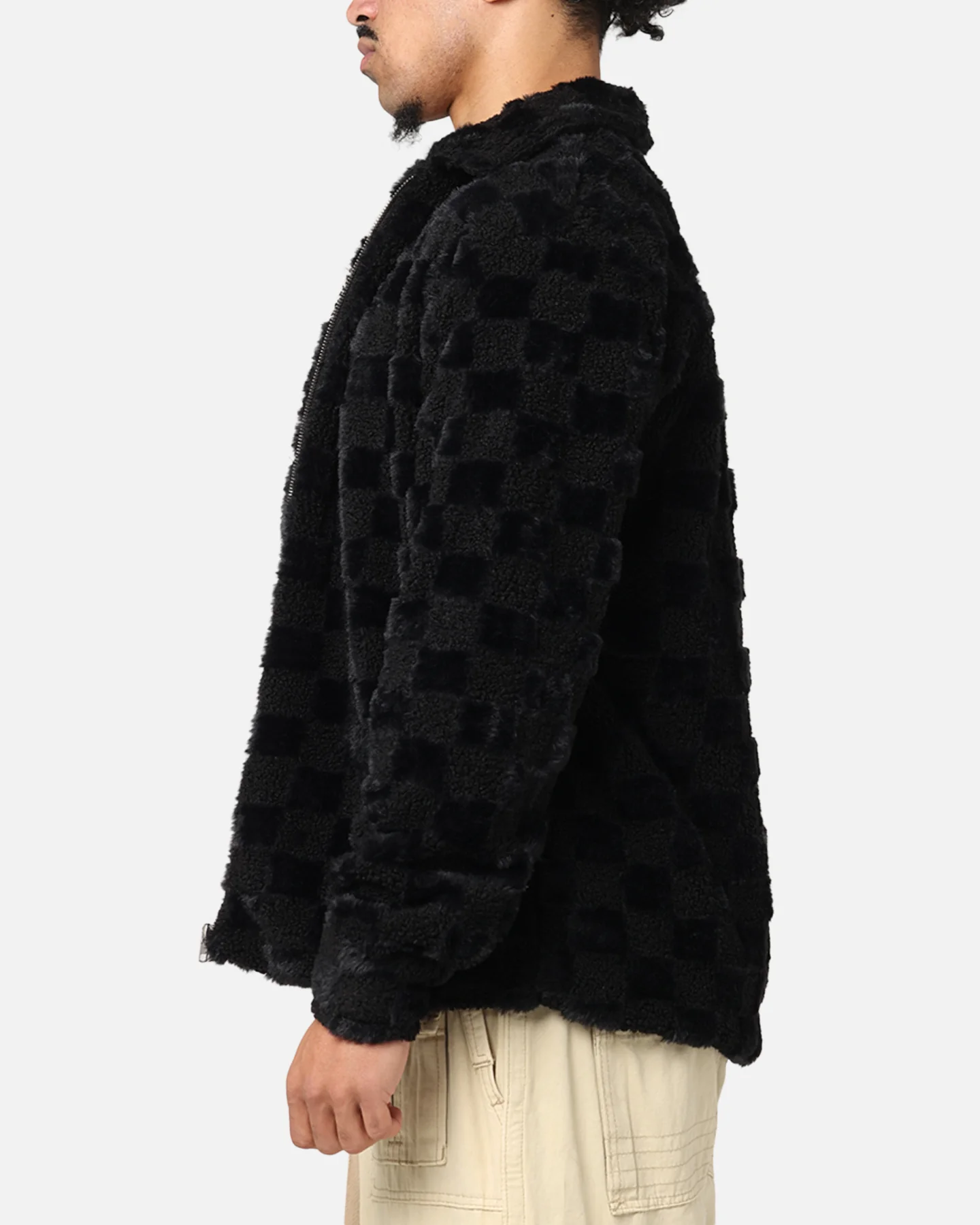 XXIII Checkerboard Fur Jacket Black - Image 5