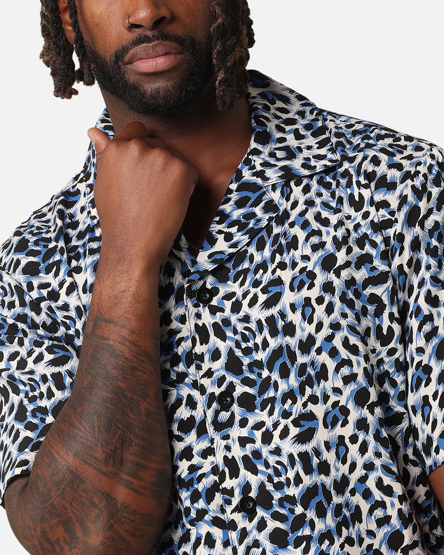 XXIII Cheetah Button Up Shirt Blue Cheetah - Image 6