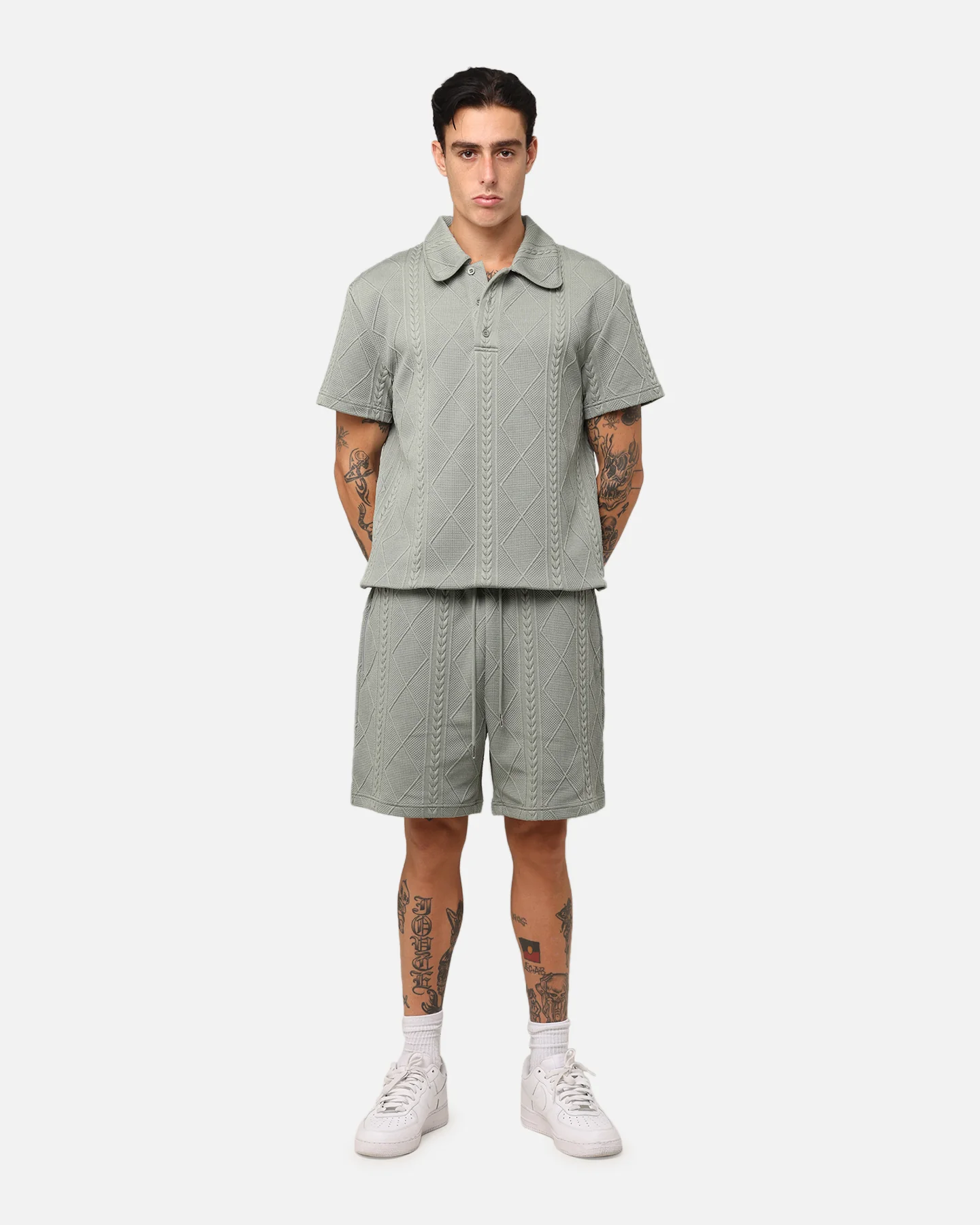 XXIII Danny Knit Polo Shirt Olive - Image 2