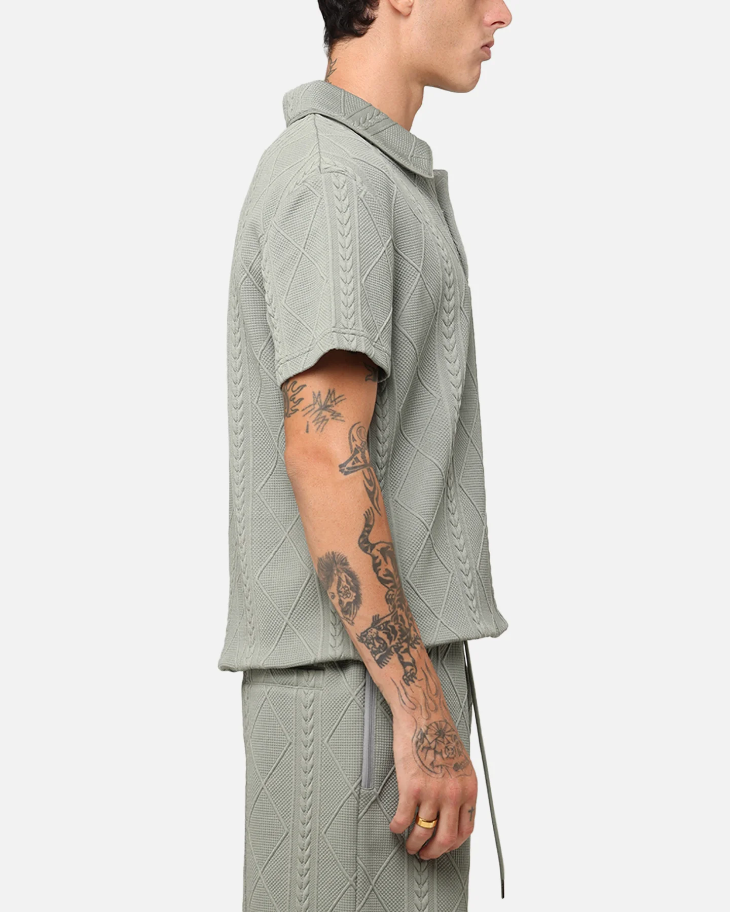 XXIII Danny Knit Polo Shirt Olive - Image 4
