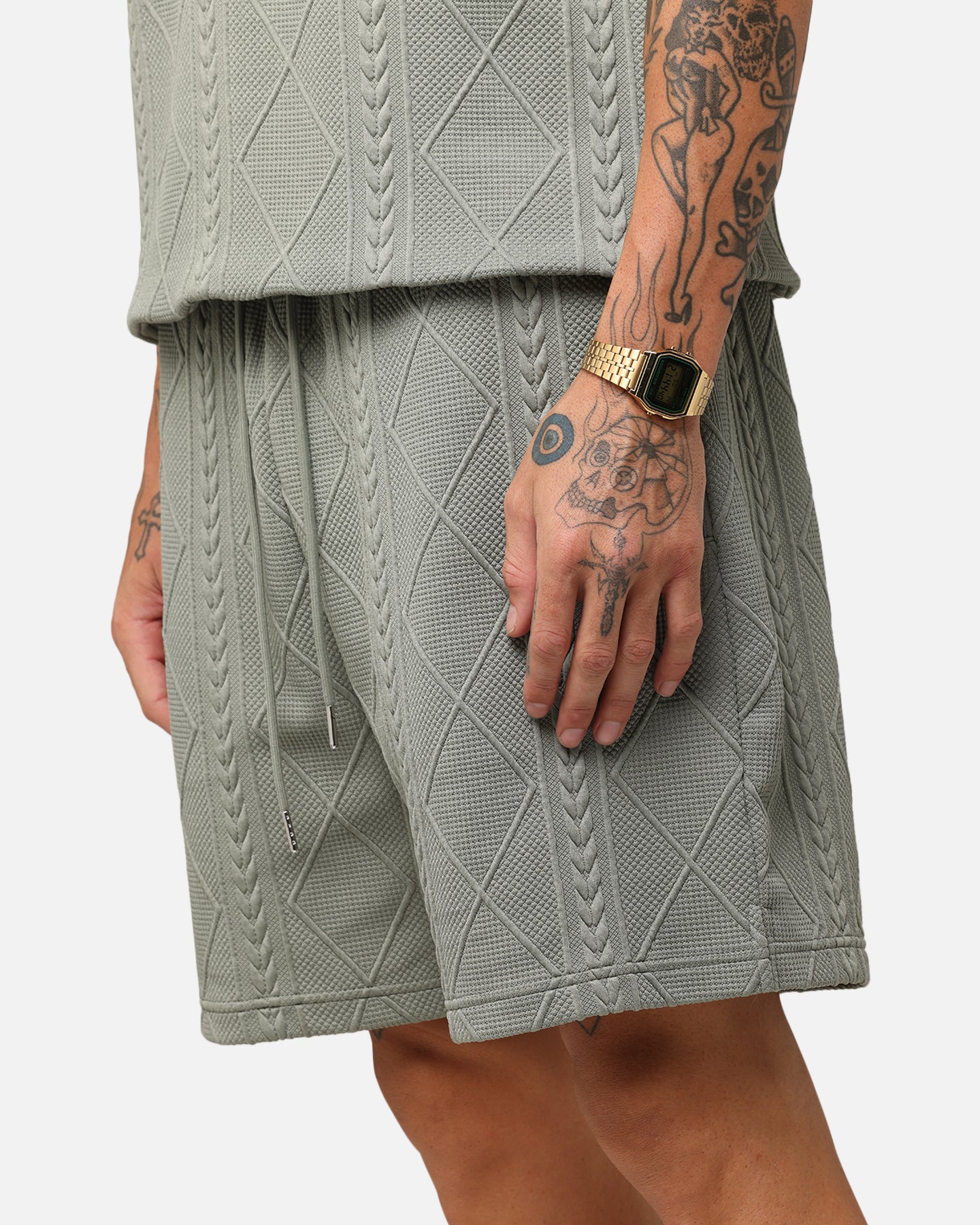 XXIII Danny Knit Shorts Olive - Image 3