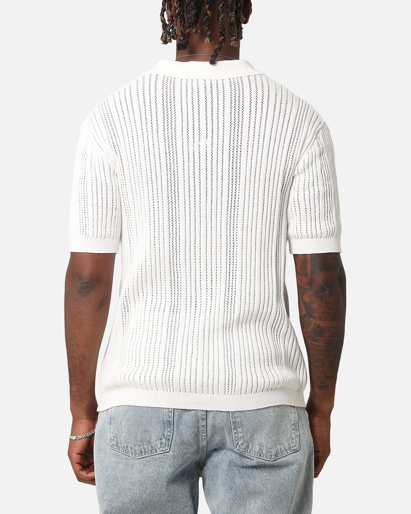 XXIII Elliot Knit Button Up Shirt White - Image 3