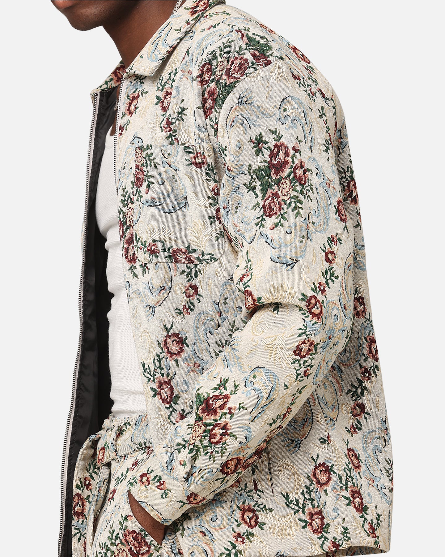 XXIII Floral Jacquard Jacket White Antique - Image 6