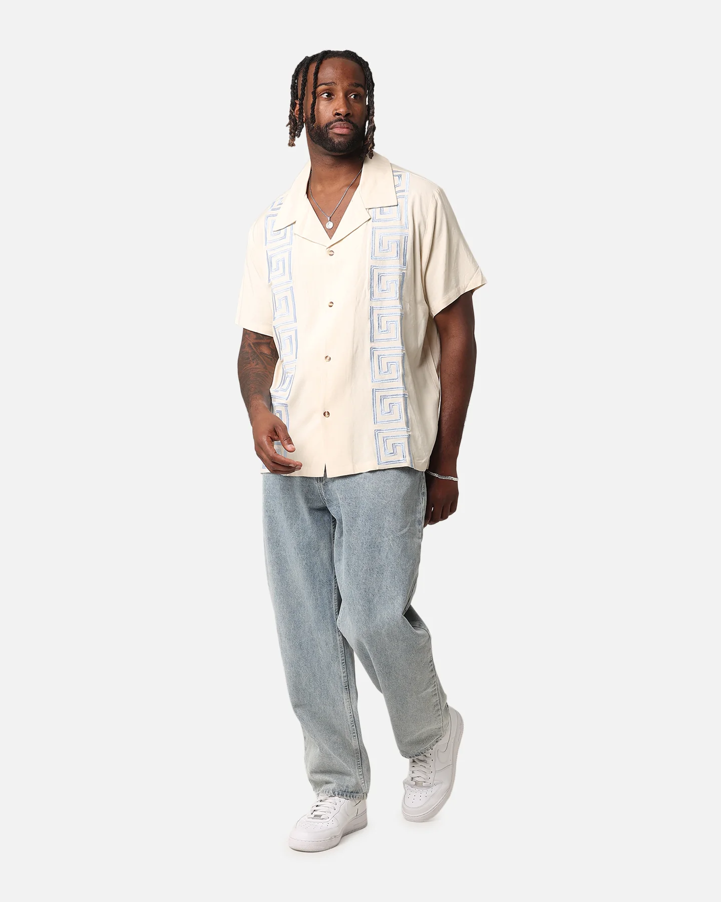 XXIII Hellas Linen Button Up Shirt Off White/Blue - Image 2