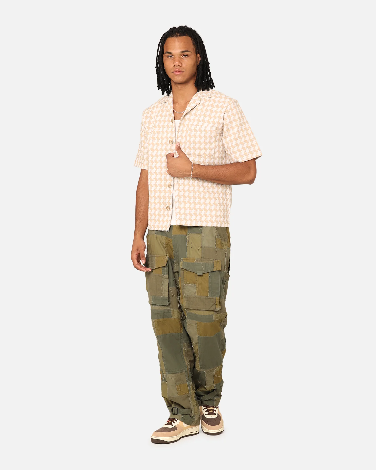 XXIII Jacquard Weave Button Up Shirt Cream/White - Image 8