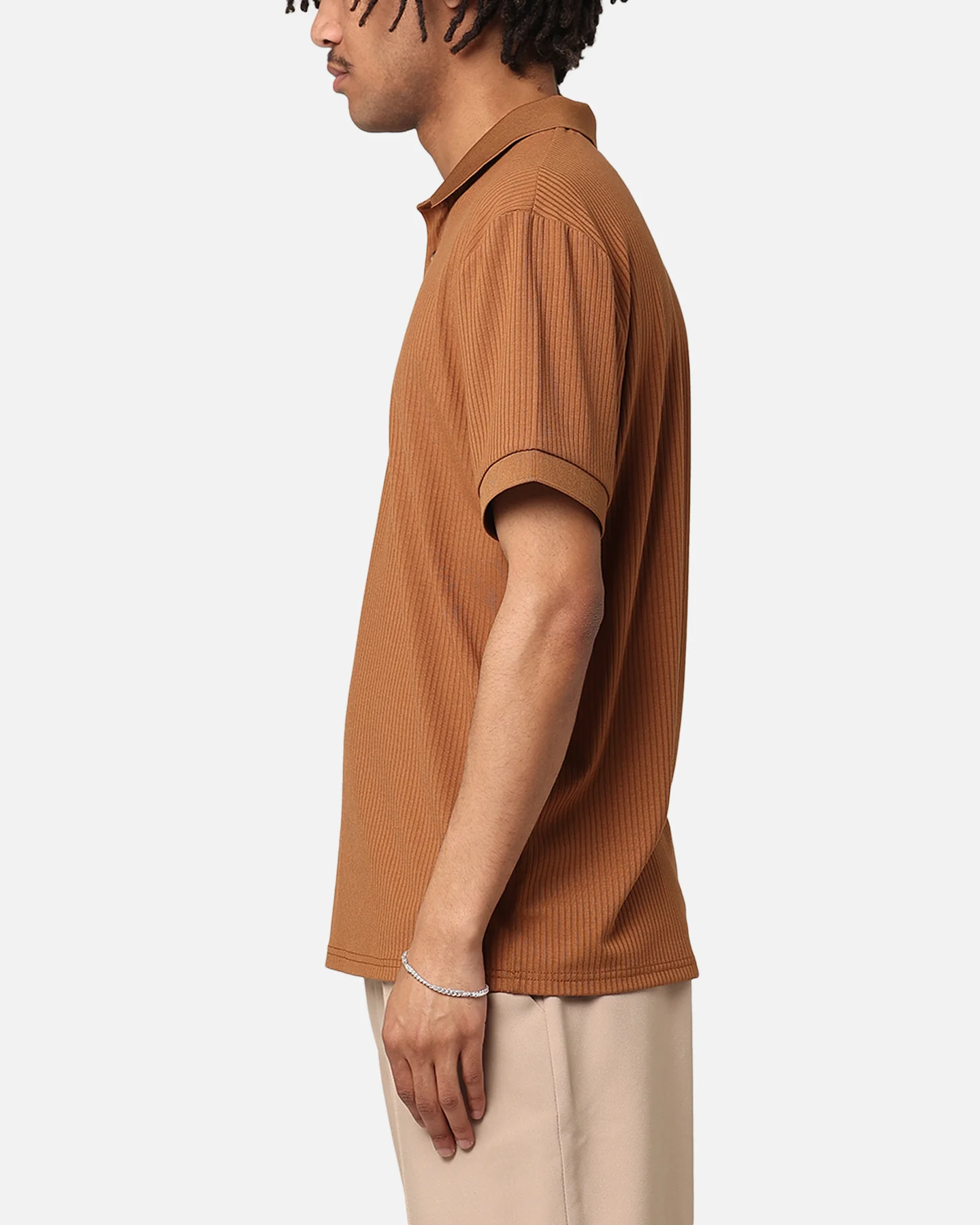 XXIII Luis Rib Polo Shirt Brown - Image 5
