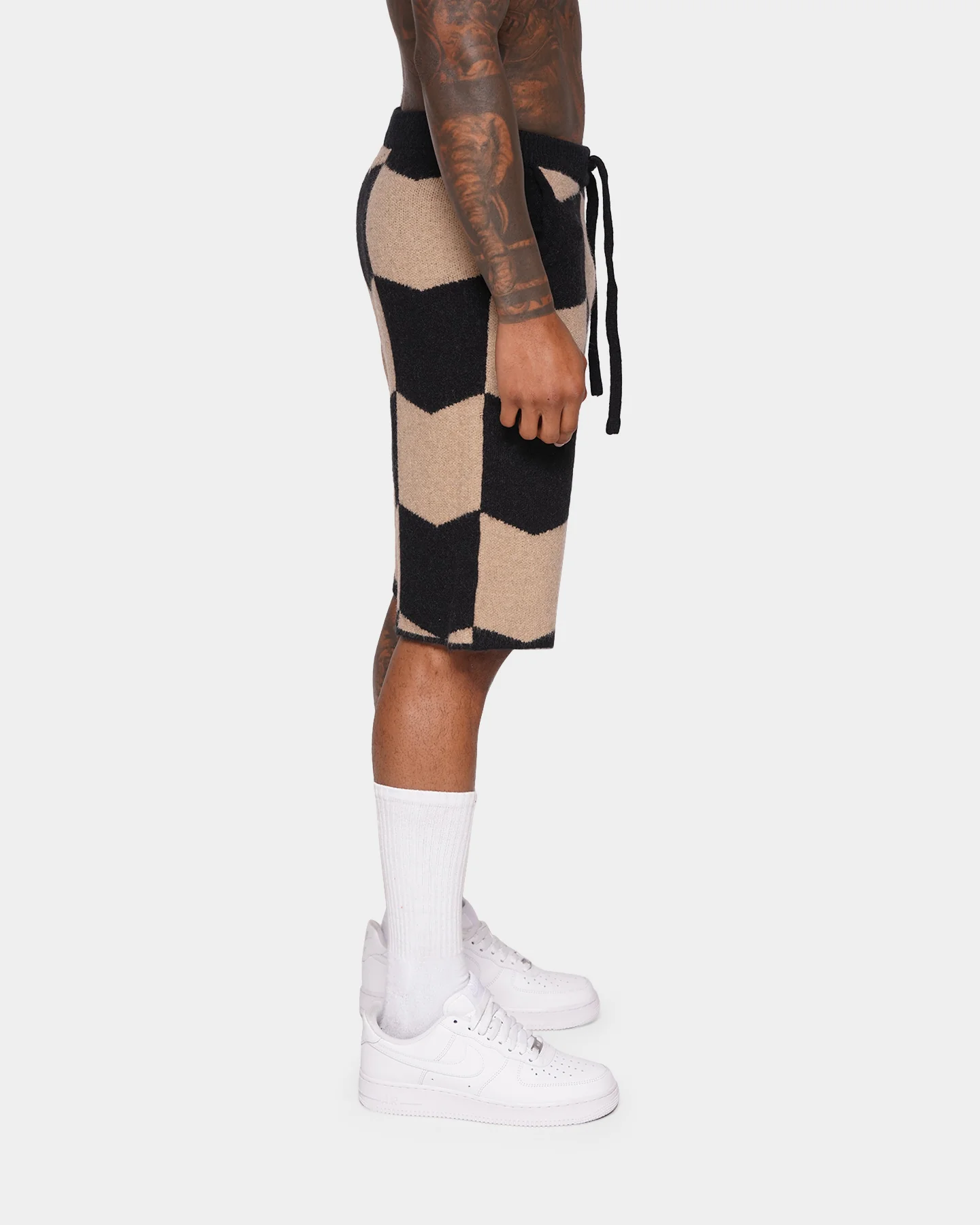 XXIII Meda Check Shorts Black/Beige - Image 3