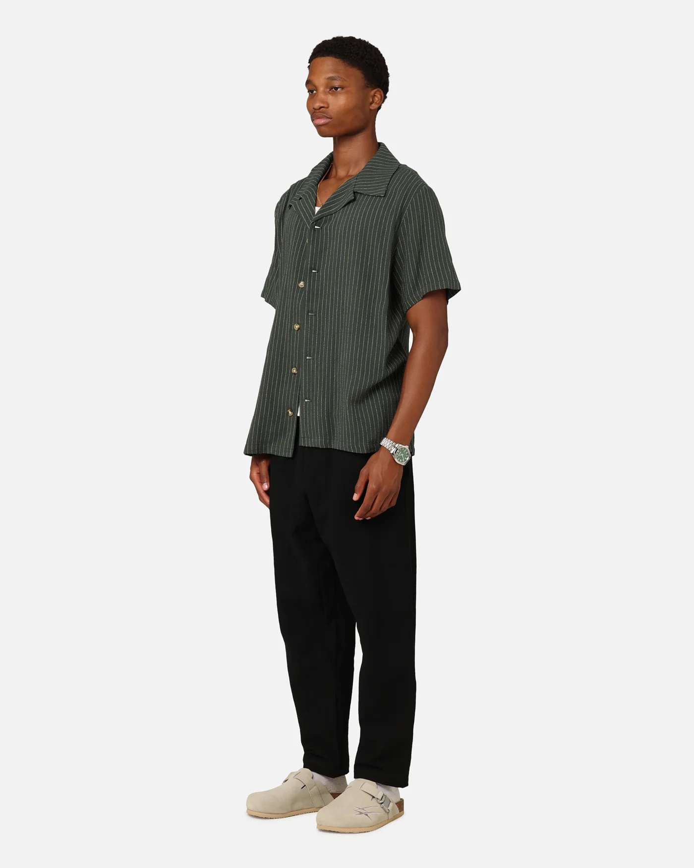 XXIII Nicholas Button Up Shirt Green/White - Image 2