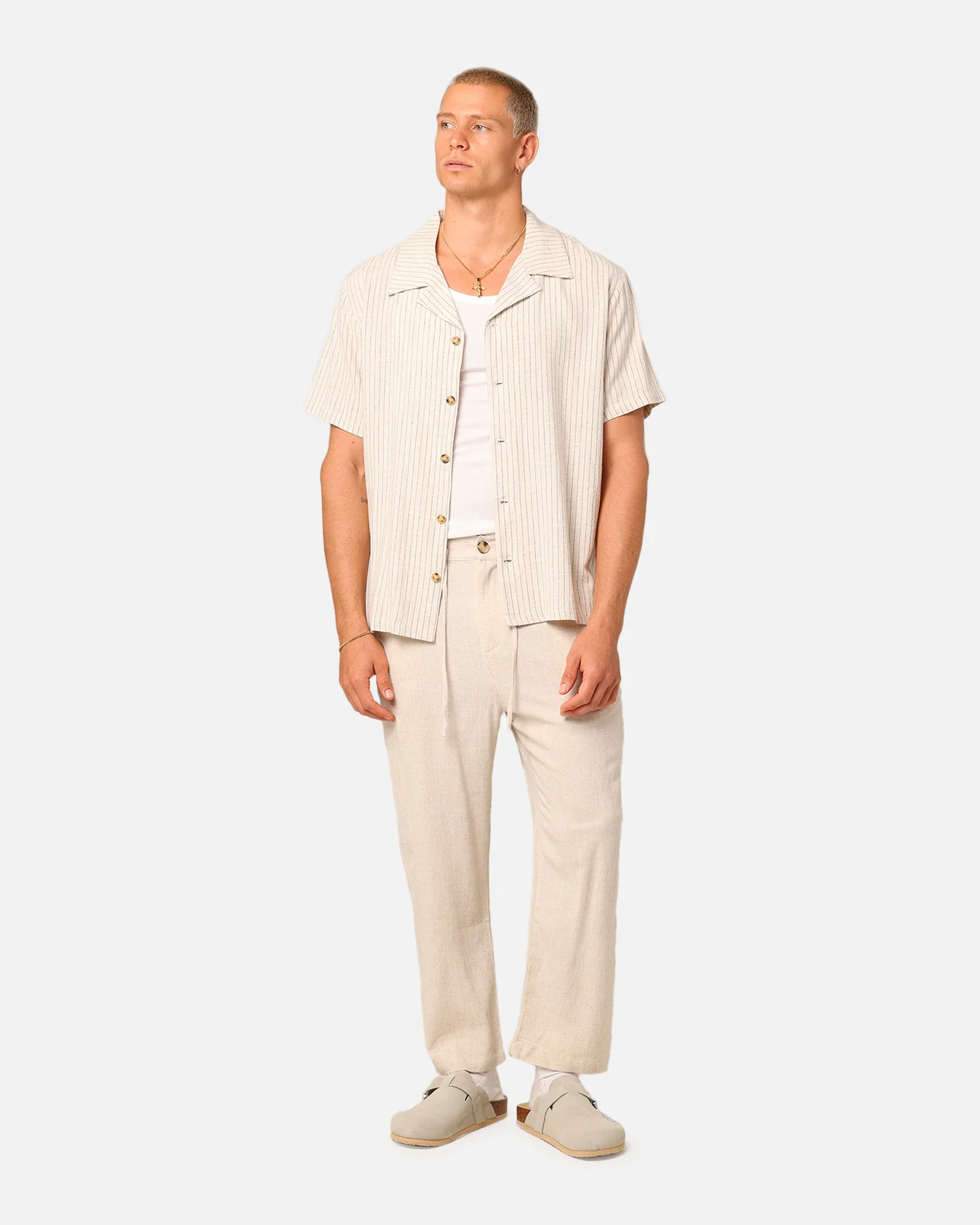 XXIII Nicholas Button Up Shirt Sand/Black - Image 2