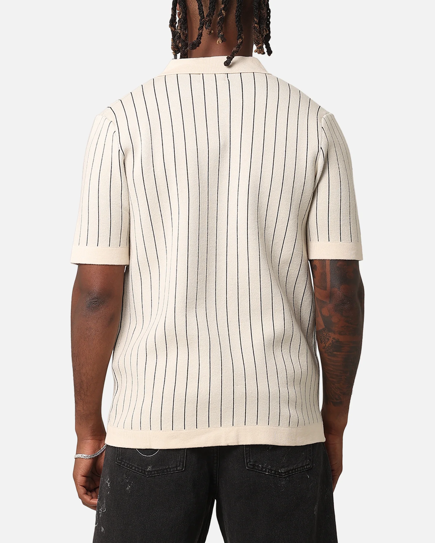 XXIII Nicholas Knit Button Up Shirt Sand/Black - Image 3
