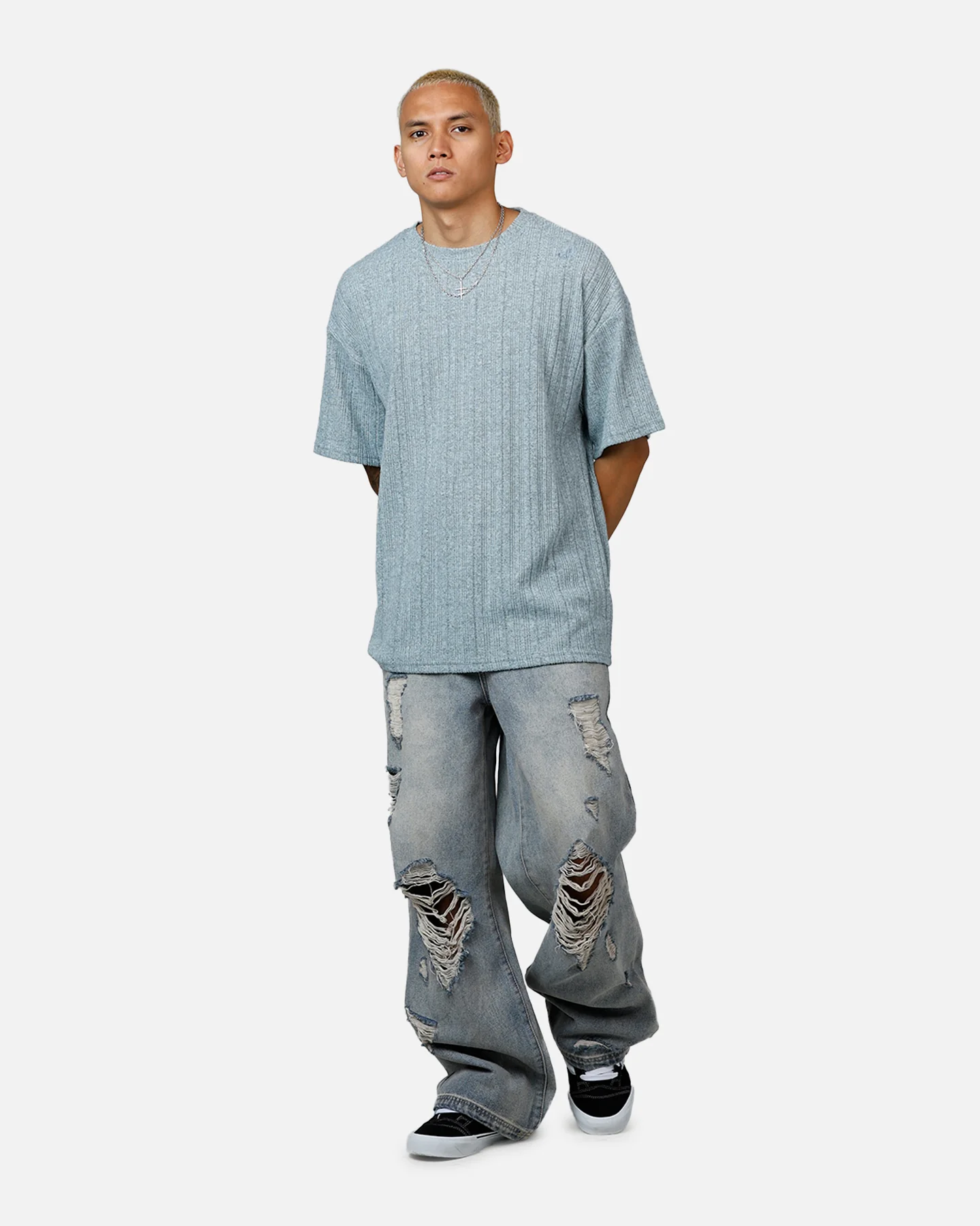 XXIII Rib Knit T-Shirt Blue Marle - Image 3