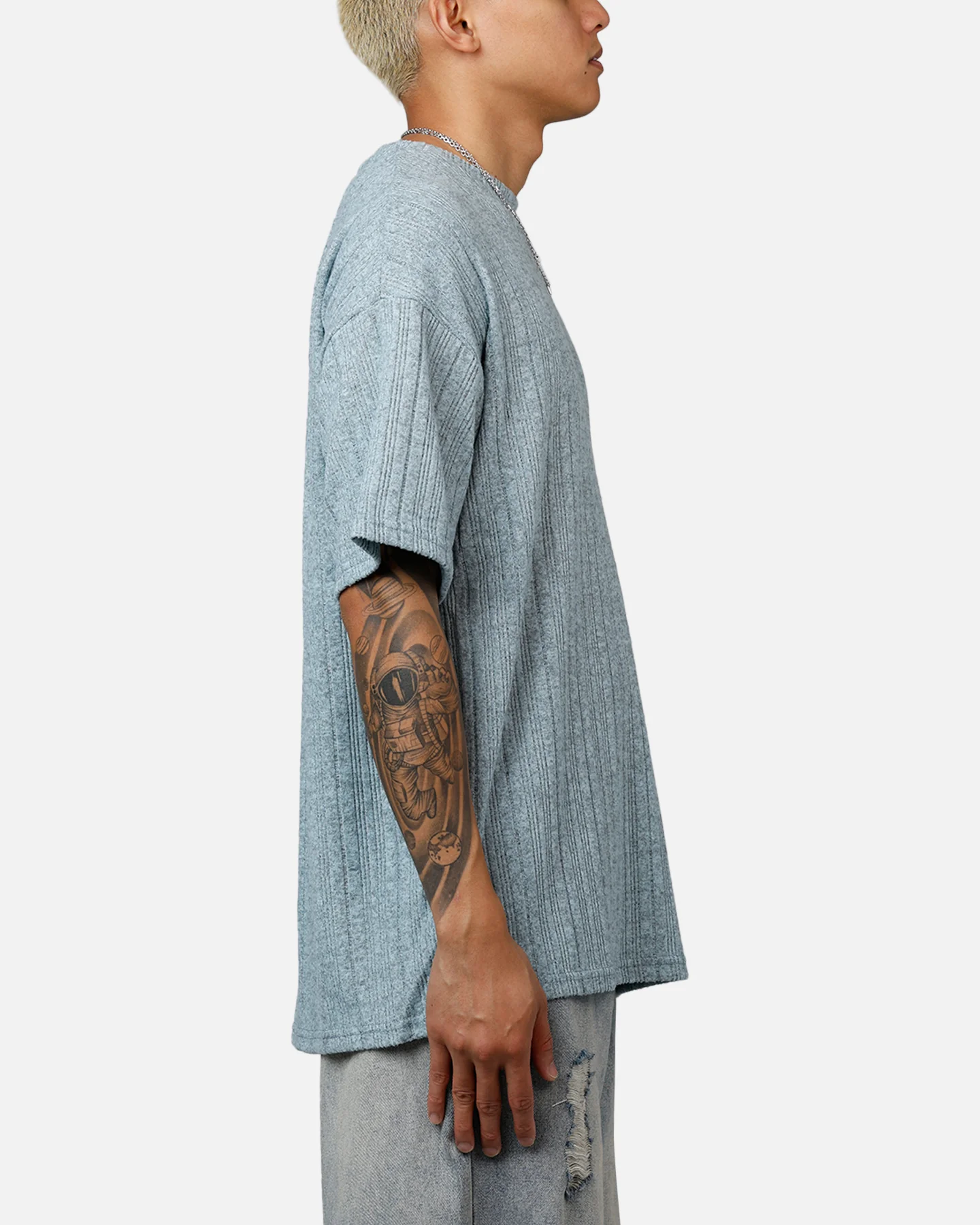 XXIII Rib Knit T-Shirt Blue Marle - Image 4