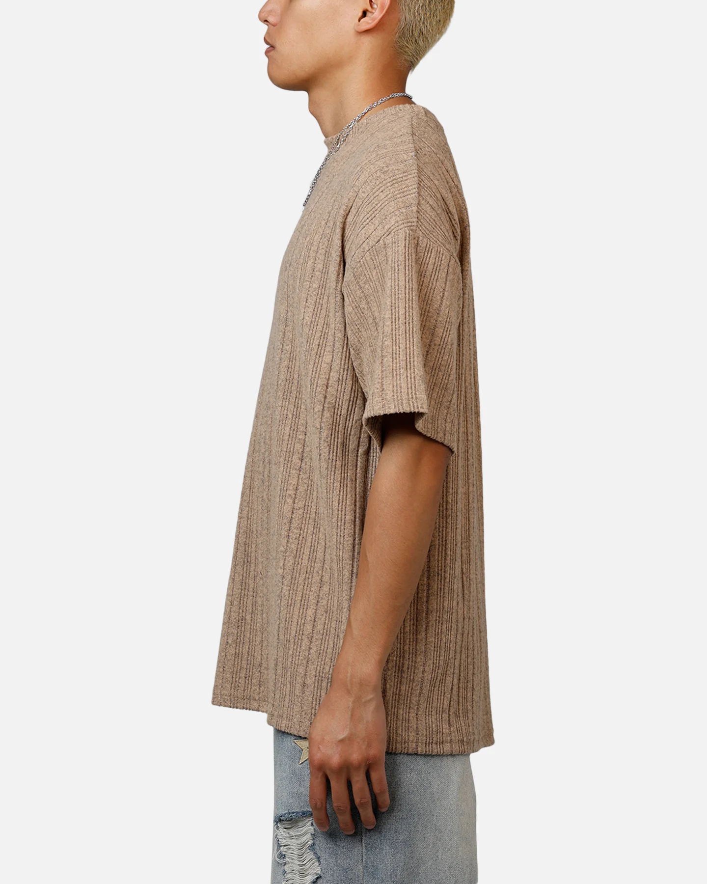 XXIII Rib Knit T-Shirt Tan Marle - Image 5
