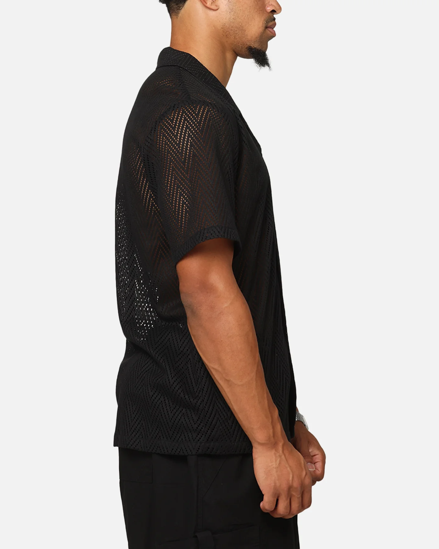 XXIII Terrace Knit Button Up Shirt Black - Image 4
