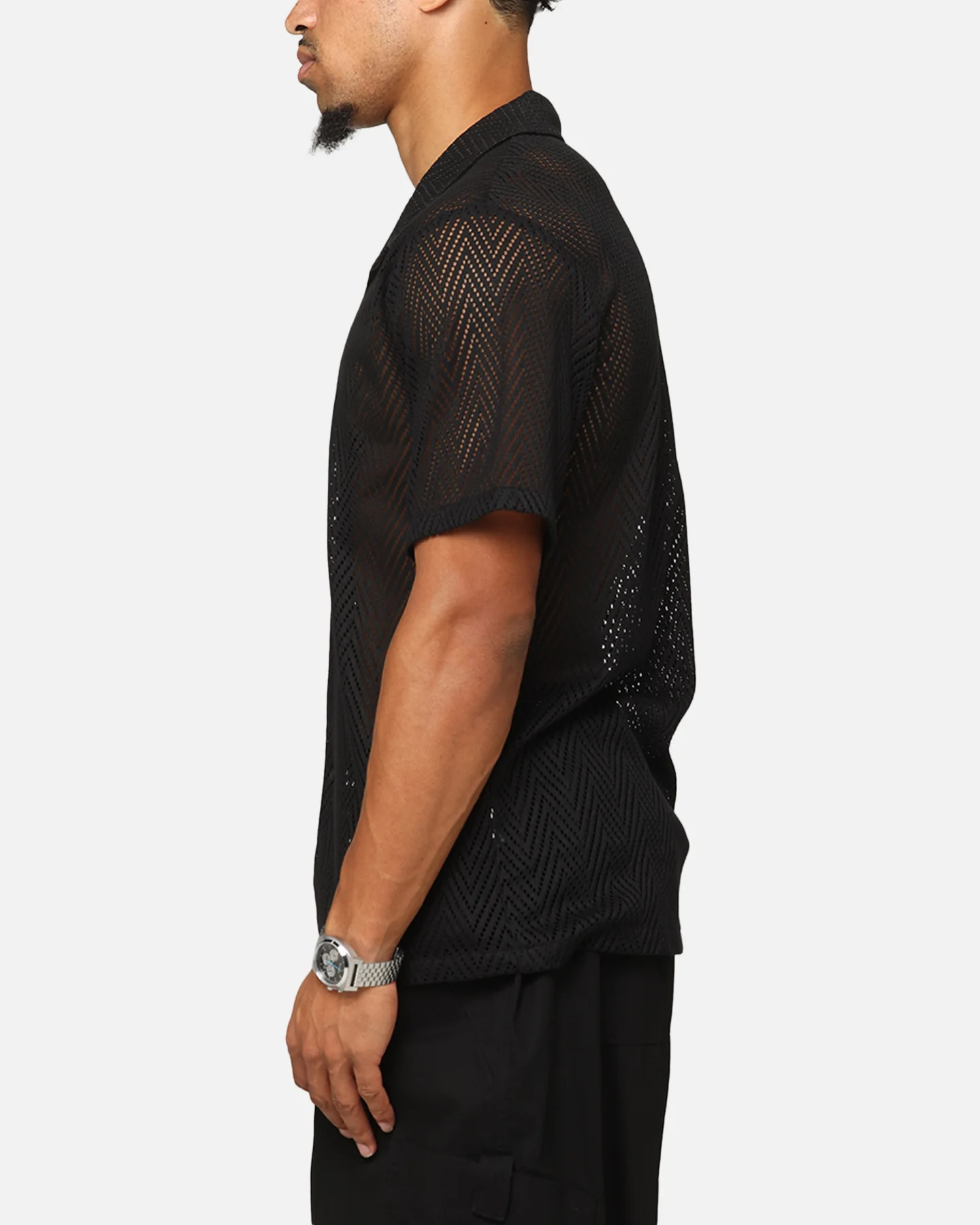 XXIII Terrace Knit Button Up Shirt Black - Image 5