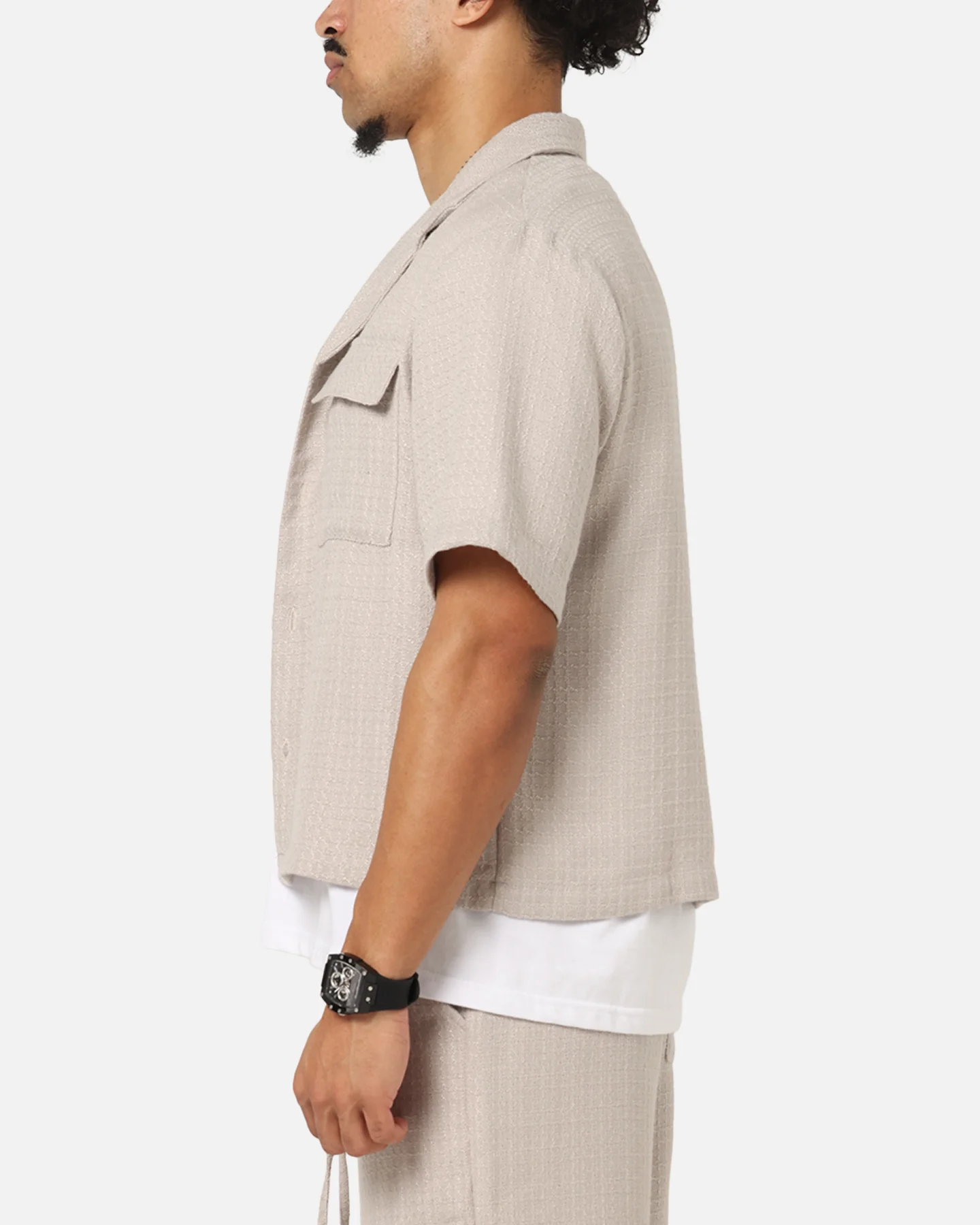 XXIII Textured Button Up Shirt Stone - Image 5