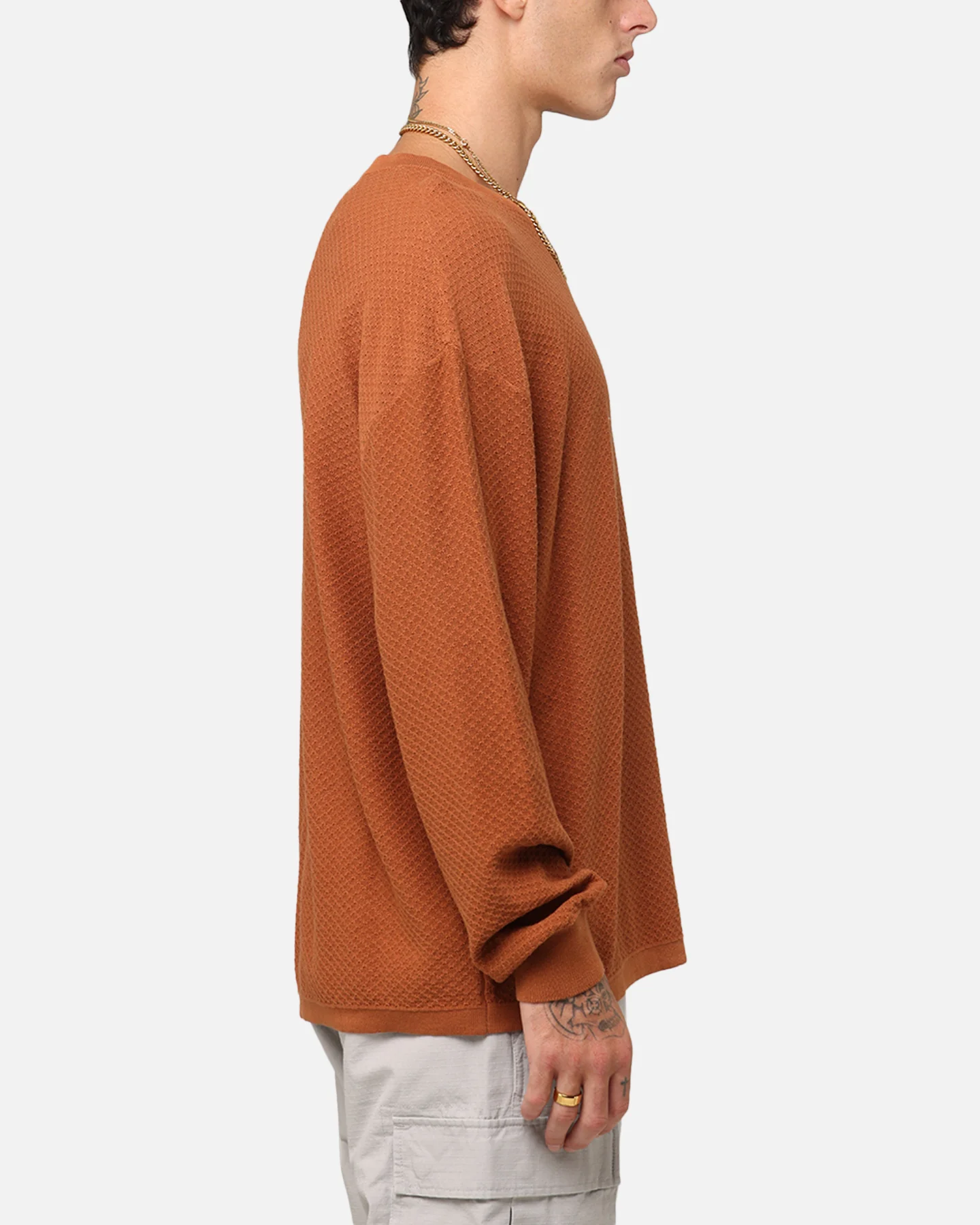 XXIII Textured Long Sleeve T-Shirt Rust - Image 4