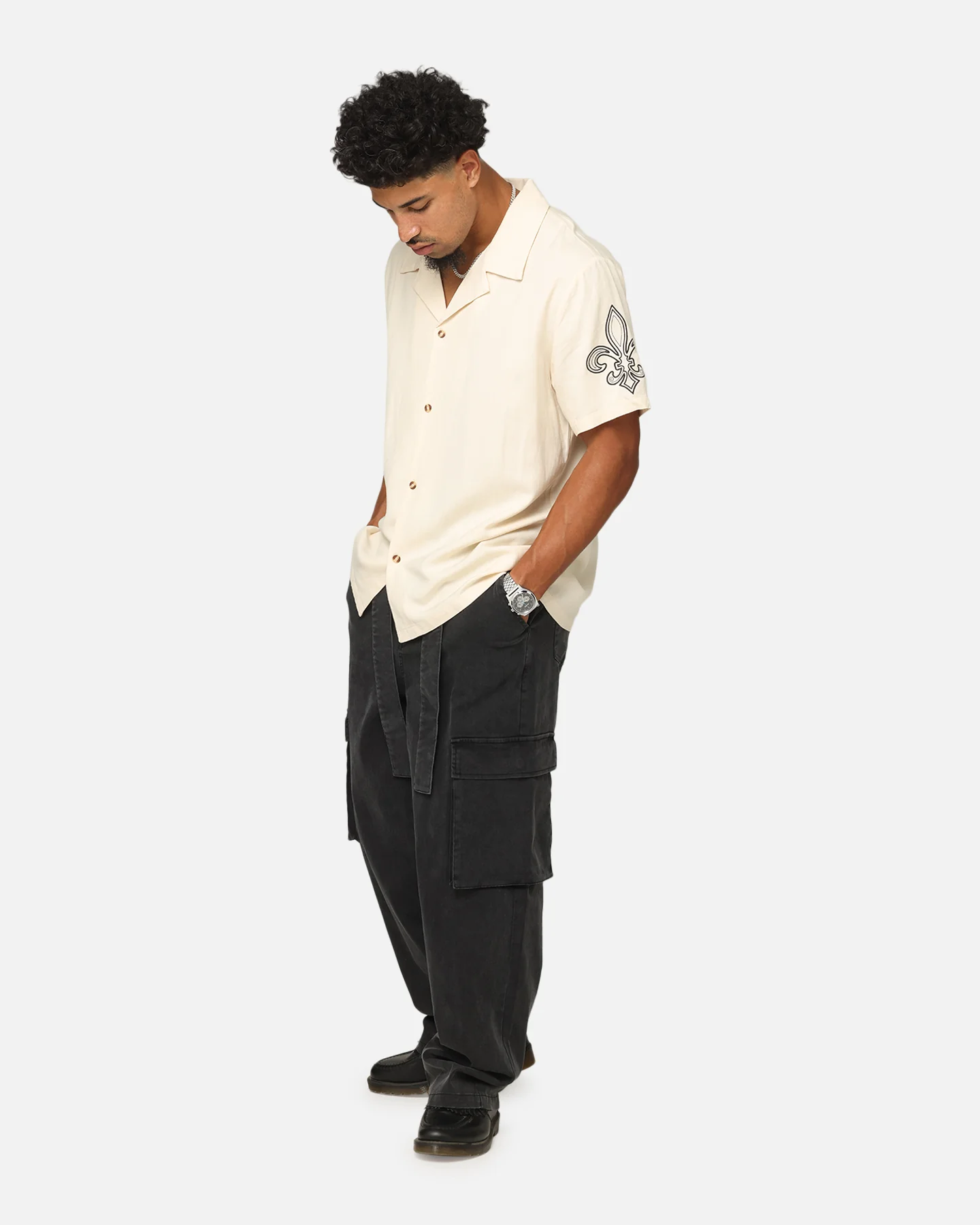 XXIII Tie Up Cargo Pants Washed Black - Image 2