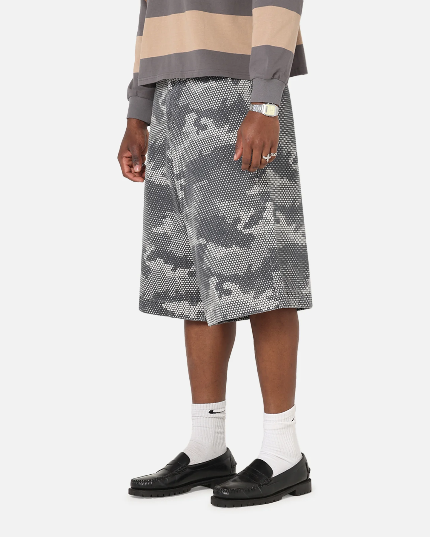 XXIII Wide Leg Denim Shorts Digi Camo - Image 6