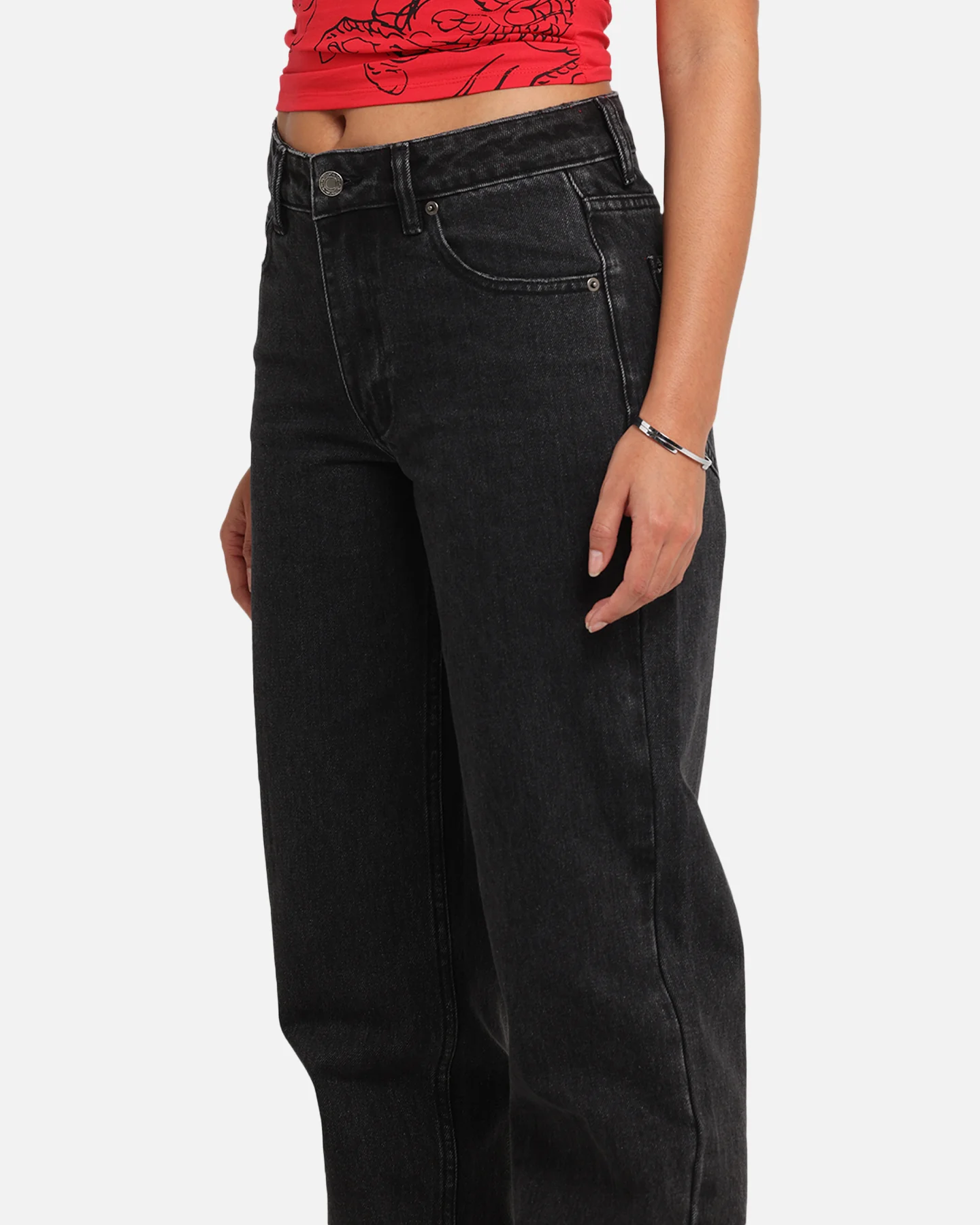 XXIII Women's High Rise Relaxed Jeans Washed Black - Image 3
