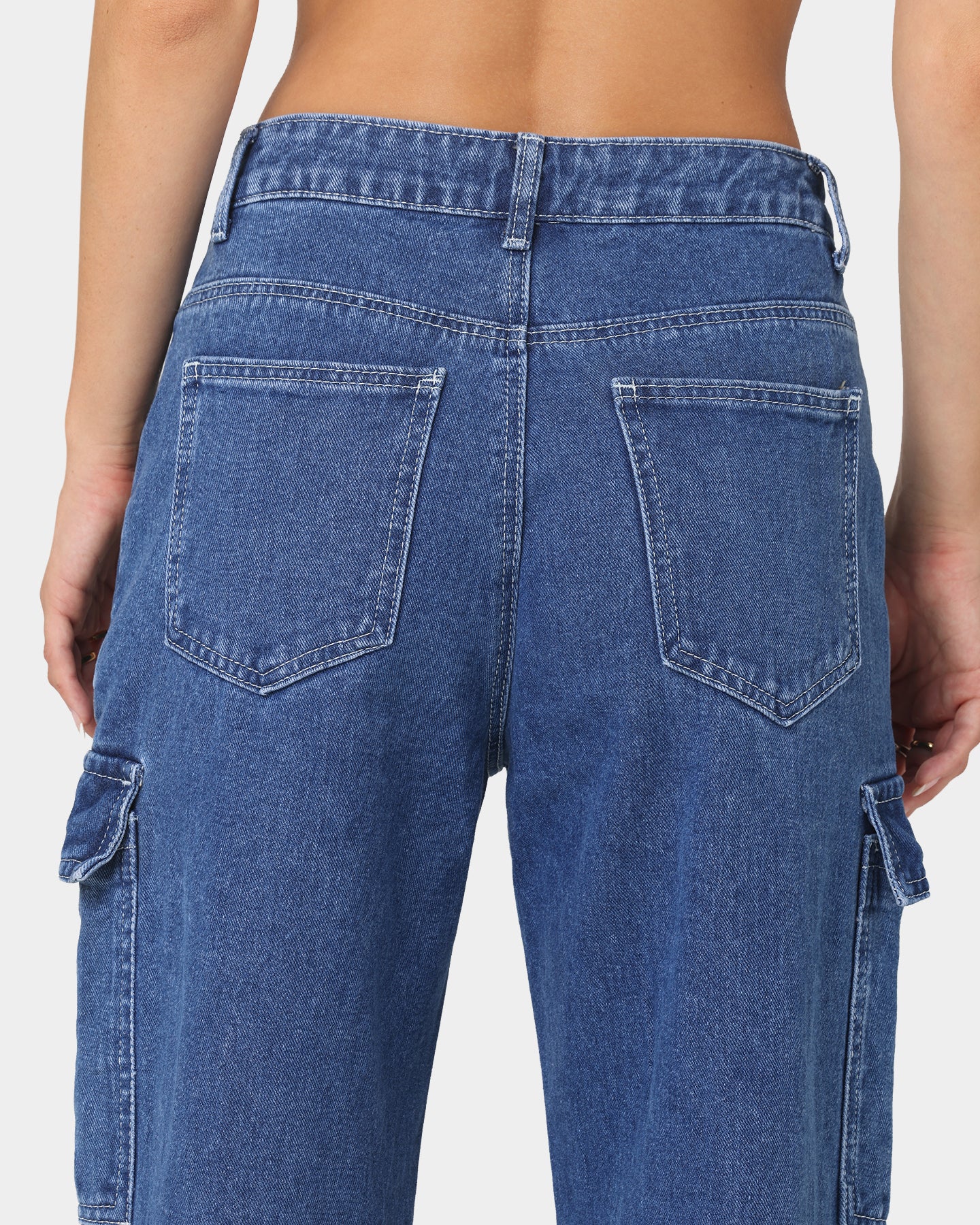 XXIII Women's Poppy Wide Leg Cargo Pants Blue - Image 8