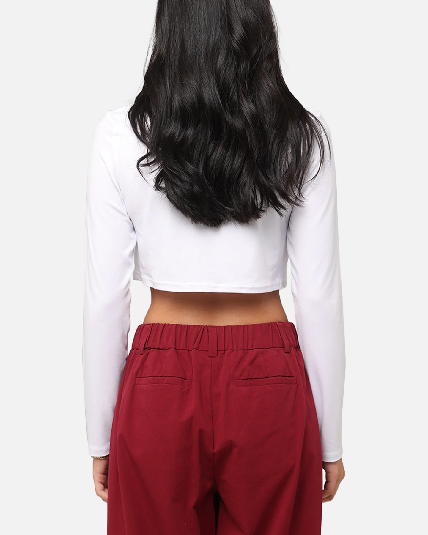XXIII Women's Serene Long Sleeve Crop T-Shirt White - Image 3