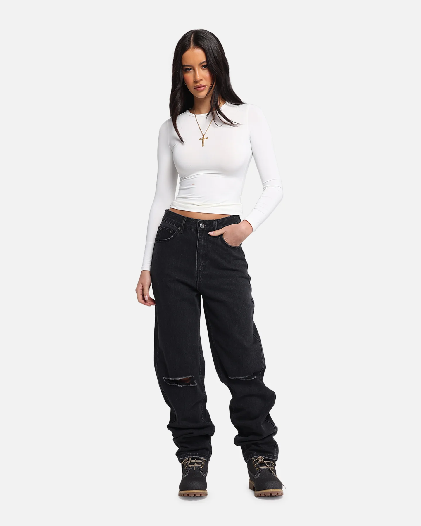 XXIII Women's Straight Leg Jeans Washed Black - Image 2